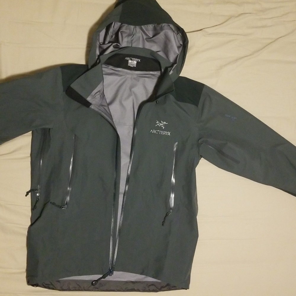 An Arcteryx Gore-Tex harsh weather jacket